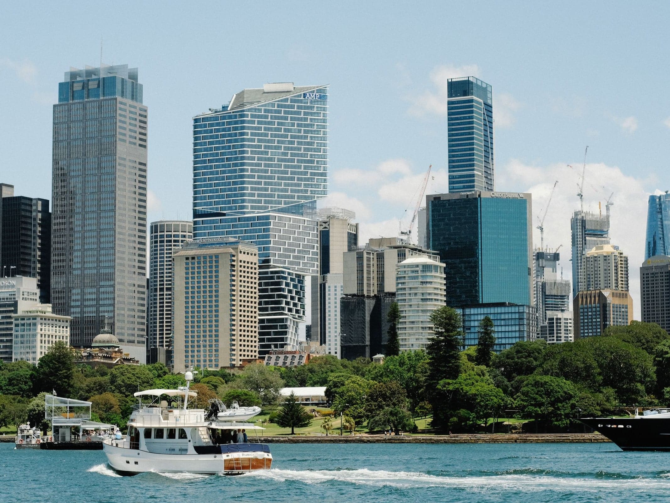 The Sydney CBD skyline across the harbour